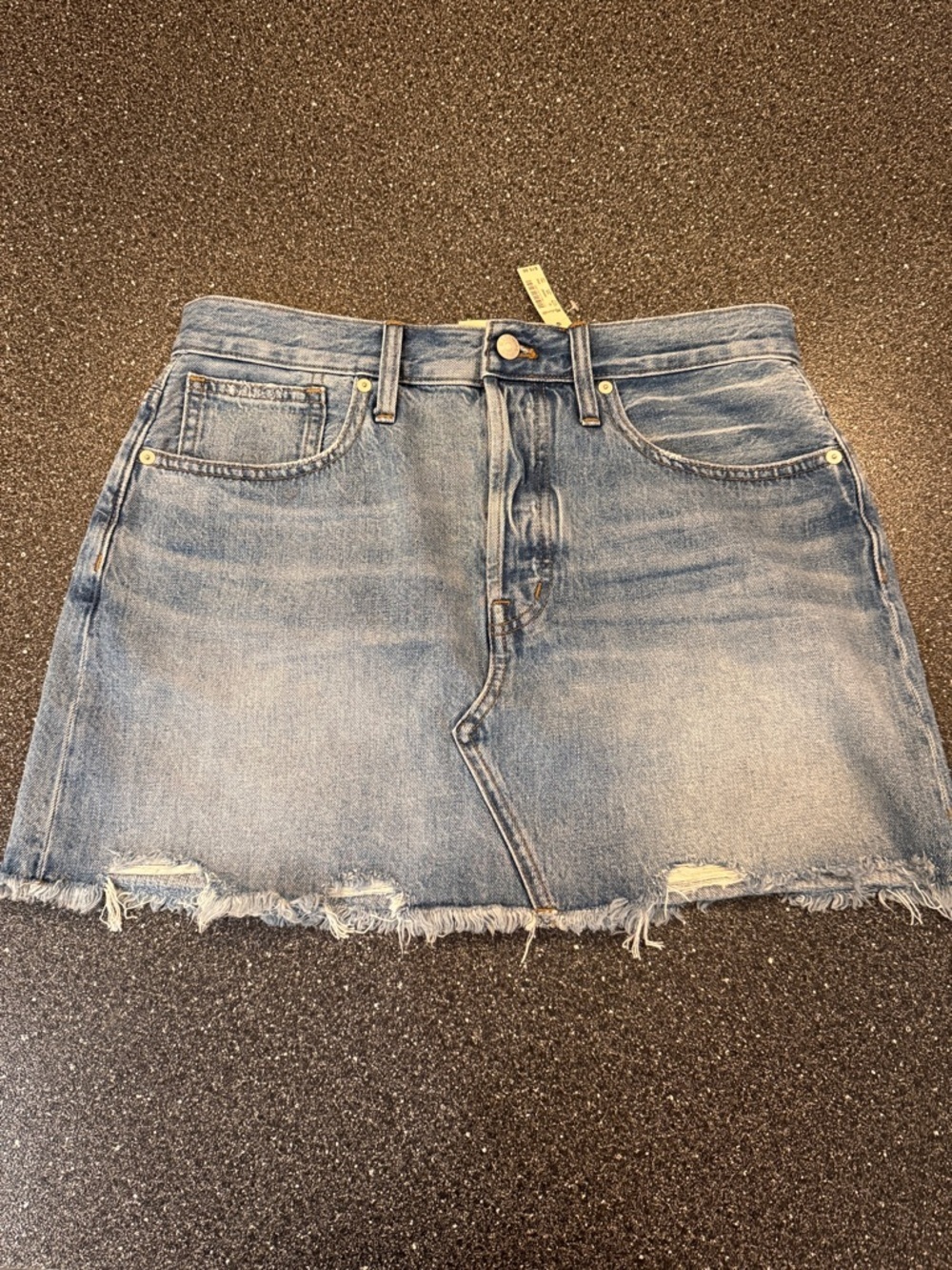 NWT Madewell Light Blue Denim Distressed Mini Skirt - size 29